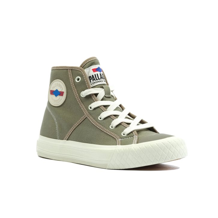 Palladium Palla Louvel High Tops Men's Sneakers Olive | UK Q184-KQT